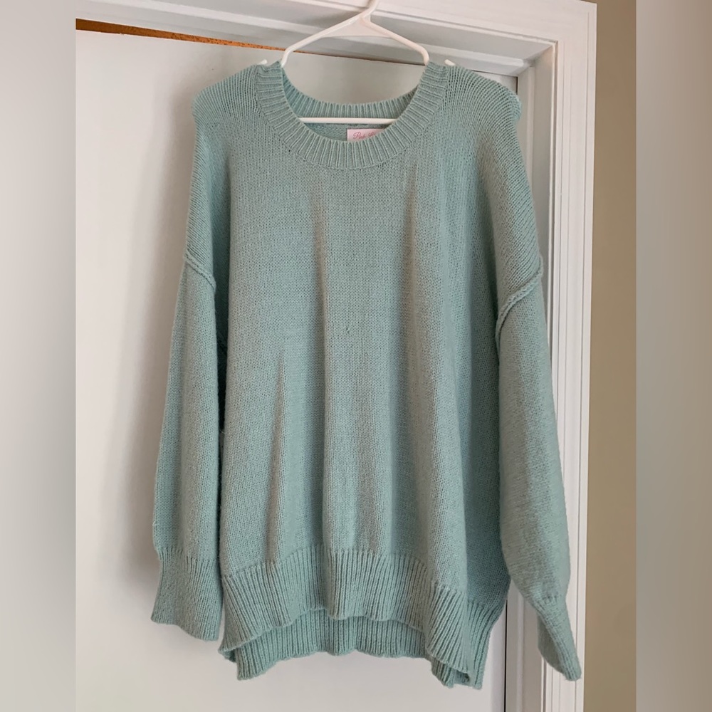 Pink Lily Blue Sweater